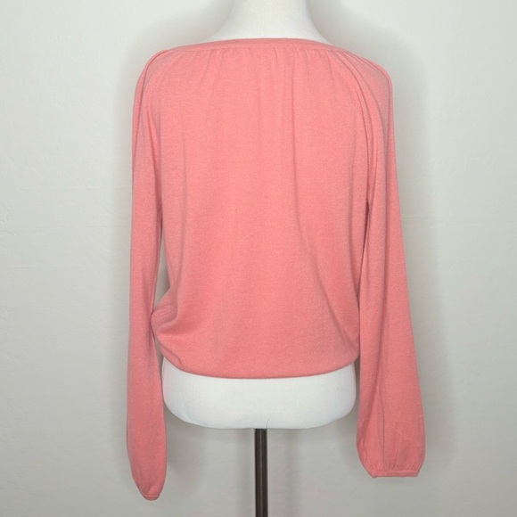 Tory Burch Gemini Link Cashmere Sweater Peach Keyhole Gold Hardware Size Small - Picture 4 of 7